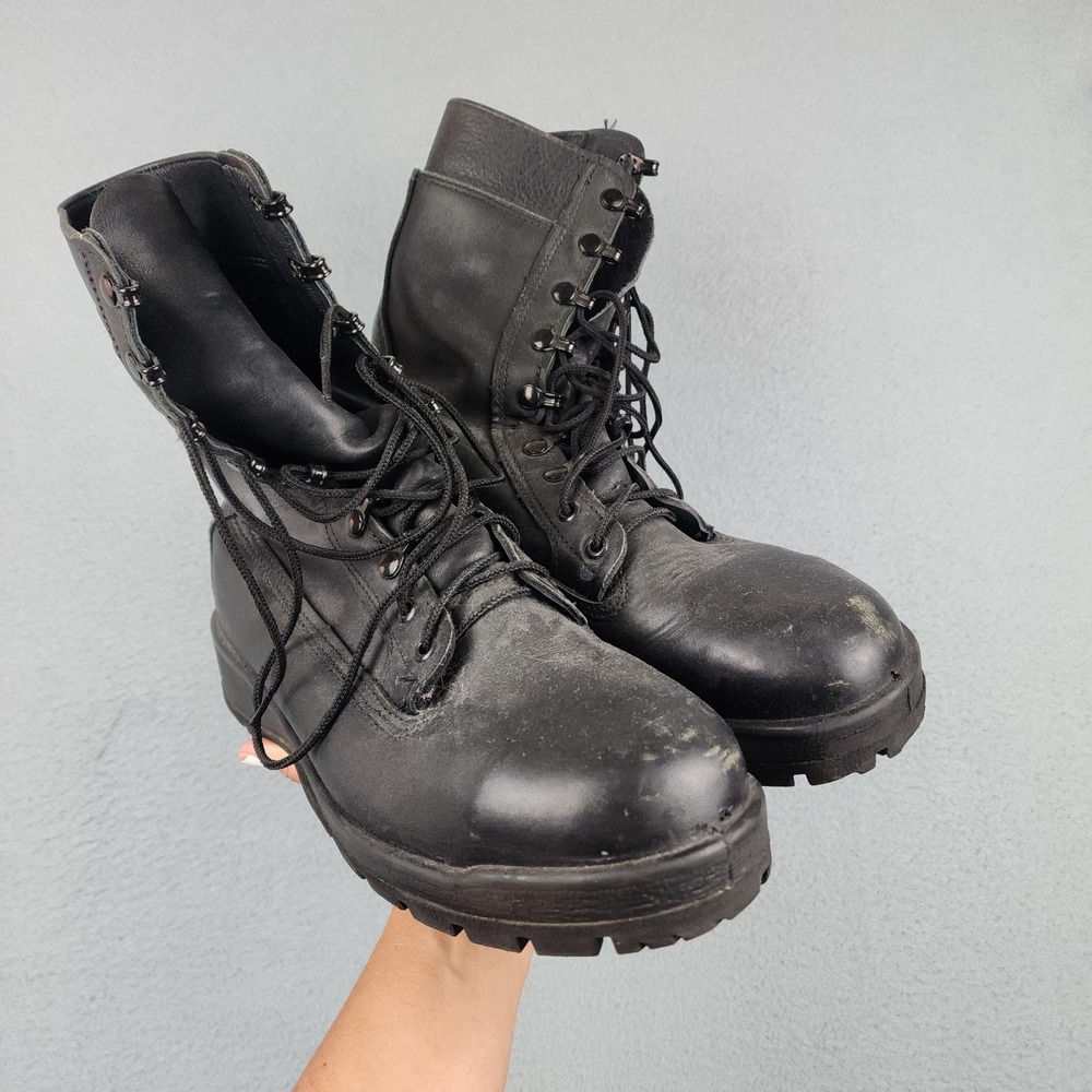 Belleville 360ST Boots Mens Size 9 M Black Leather Steel Toe Vibram Combat Work
